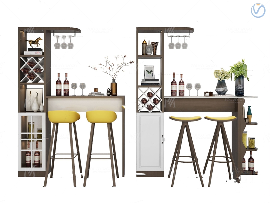 modern bar bar chair 3d model